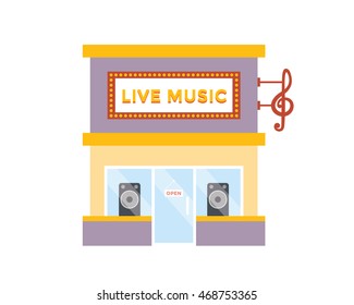 Modern Flat Commercial Building - Music Store