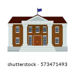 Modern Flat Commercial Government Office Building, Suitable for Diagrams, Infographics, Illustration, And Other Graphic Related Assets - Town Hall