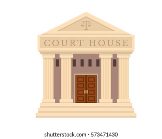 Modern Flat Commercial Government Office Building, Suitable for Diagrams, Infographics, Illustration, And Other Graphic Related Assets - Court House