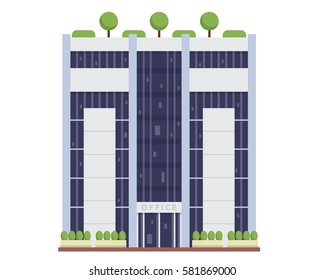 Modern Flat Commercial Office Building, Suitable for Diagrams, Infographics, Illustration, And Other Graphic Related Assets