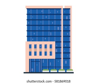 Modern Flat Commercial Office Building, Suitable for Diagrams, Infographics, Illustration, And Other Graphic Related Assets