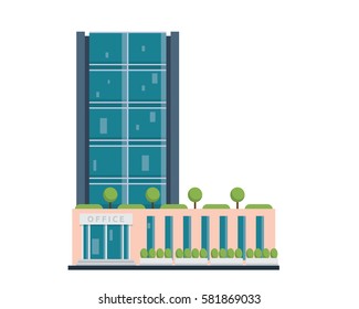 Modern Flat Commercial Office Building, Suitable for Diagrams, Infographics, Illustration, And Other Graphic Related Assets