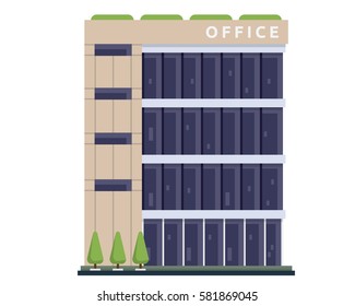Modern Flat Commercial Office Building, Suitable For Diagrams, Infographics, Illustration, And Other Graphic Related Assets