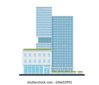 Modern Flat Commercial Office Building, Suitable for Diagrams, Infographics, Illustration, And Other Graphic Related Assets