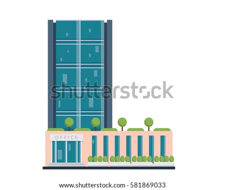 Modern Flat Commercial Office Building, Suitable for Diagrams, Infographics, Illustration, And Other Graphic Related Assets