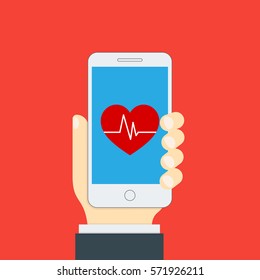 Modern flat concept medical app. Medical health care and medicine mobile consultant. Vector illustration.