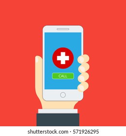Modern flat concept medical app. Medical health care and medicine mobile consultant. Vector illustration.