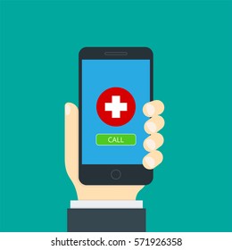 Modern flat concept medical app. Medical health care and medicine mobile consultant. Vector illustration.