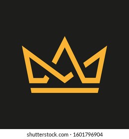 Modern flat crown logo emblem 