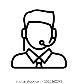 Modern flat customer representative icon illustration