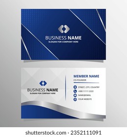 Die moderne, dunkelblaue Hintergrund Business Card mit Diagonallinien kann für Geschäftsdesigns, Präsentationen oder alle geeigneten Designs verwendet werden.