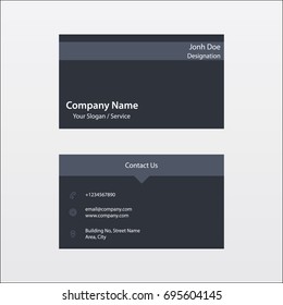 Modern Flat Dark Version Company Business Card