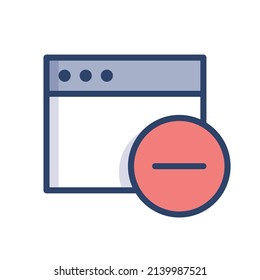 Modern flat delete window element icon