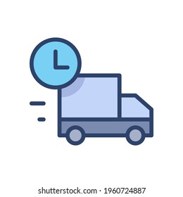 Modern flat delivery time illustration icon