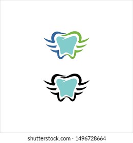 Modern flat dental icon. Simple classic memorable, eye catch, editable color logo  template. for smart phone application and web orthodontic teeth toothpaste use by business and office clinic.