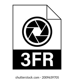 Modern flat design of 3FR file icon for web