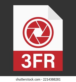 Diseño plano moderno del icono de archivo 3FR para web