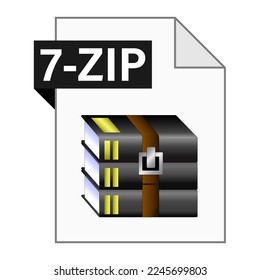 Modern flat design of 7-ZIP archive file icon for web