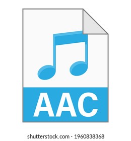 Modern flat design of AAC file icon for web