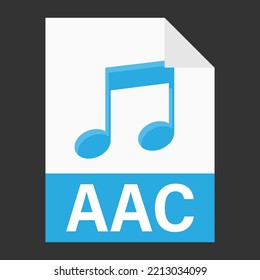 Modern flat design of AAC file icon for web