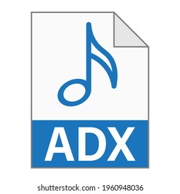 Modern flat design of ADX file icon for web