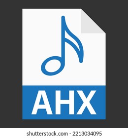 Modern flat design of AHX file icon for web