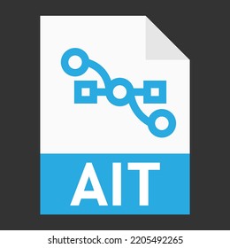 Modern flat design of AIT illustration file icon for web