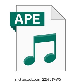 Modern flat design of APE file icon for web