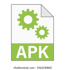 Modern flat design of APK file icon for web