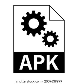 Modern flat design of APK file icon for web