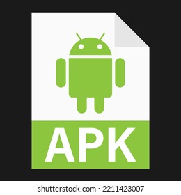 Diseño plano moderno del icono de archivo APK para web