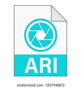 Modern flat design of ARI file icon for web