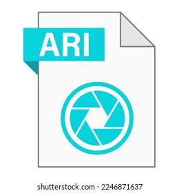 Modern flat design of ARI file icon for web