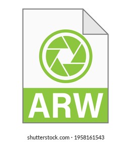 Modern flat design of ARW file icon for web