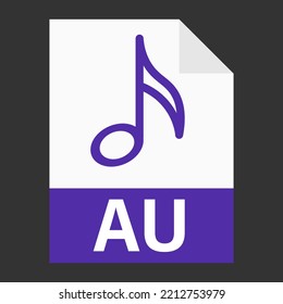 Diseño plano moderno del icono de archivo AU para web