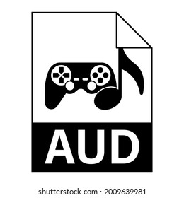 Modern flat design of AUD file icon for web