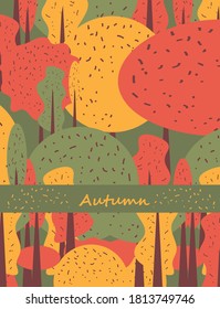 Diseño plano moderno bosque otoñal y follaje
