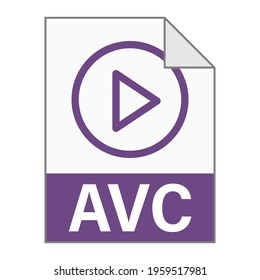 Modern flat design of AVC file icon for web