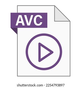 Modernes flaches Design des AVC-Dateisymbol für Web