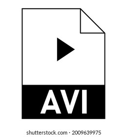 Modern flat design of AVI file icon for web