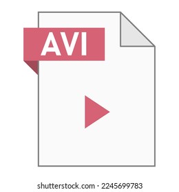Diseño plano moderno del icono de archivo AVI para web
