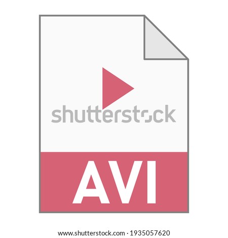 Modern flat design of AVI file icon for web