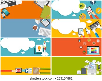 Modern Flat Design Banner Set for your Business Vector Illustration EPS10