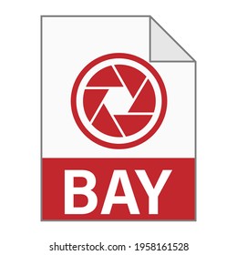 Modern flat design of BAY file icon for web