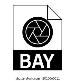 Modern flat design of BAY file icon for web