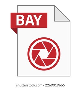 Modern flat design of BAY file icon for web