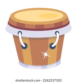 Modern flat design of bongo drum