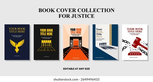 Modern Flat Design Book Cover Collection for Justice and Human Rights