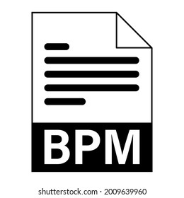 Modern flat design of BPM file icon for web