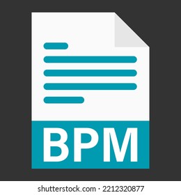 Modern flat design of BPM file icon for web